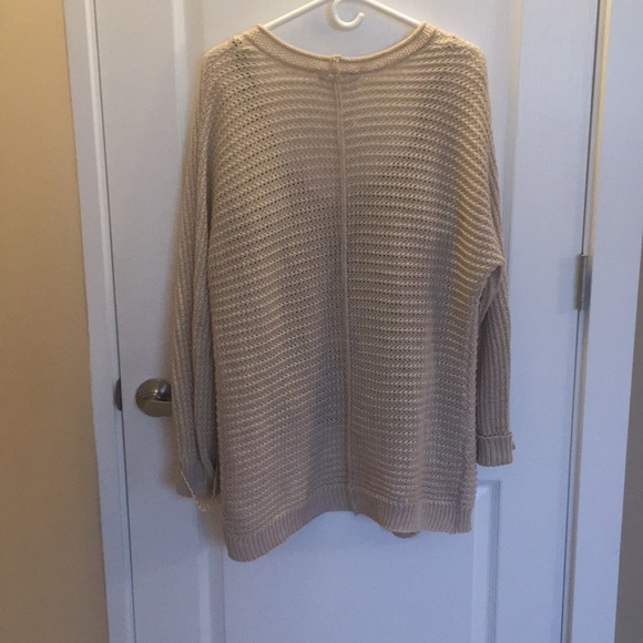 Long Oatmeal Knit Open Cardigan - Picture 2 of 8
